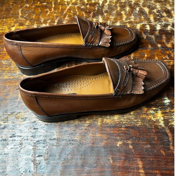 Vintage BOSTONIAN Brown Leather Upper/Leather Lined Men's Tassel Loafers 8.5 - Picture 6 of 10